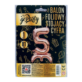 Balon foliowy stojący cyfra 5