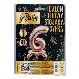 Balon foliowy stojący cyfra 6