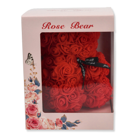 Miś dekoracyjny różyczki w pudełku 20cm TBC-20CM