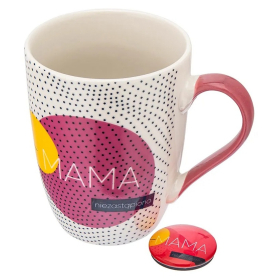 Kubek 320 ml+magnes szklany 3,5cm mama niezastąpiona 01010032744