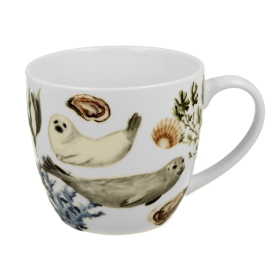 Ceramika kubek 460ml w koszyczku Foki