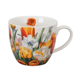 Kubek 460ml w koszyczku TULIPANY