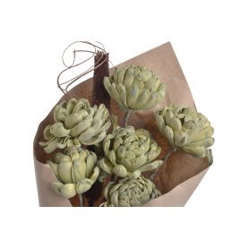 Shola Gardenia/Chryzantema 8cm 6szt/bukiet 55cm 64CAN1732_MUD GREEN