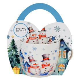 Kubek 460ml w koszyczku Snowman