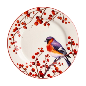 Komplet 2 talerzy deserowych Chrismas Birds 3