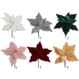 Gwiazda betlejemska na piku welur CV34169-mix