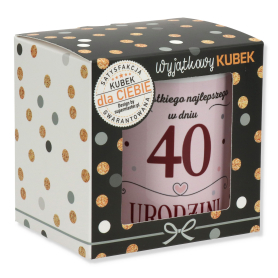 Kubek w opakowaniu na 40 urodziny dla  kobiety 3309 UR21-40