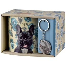 Kubek z breloczkiem 380ml NOYA buldog francuski HTPZ9079