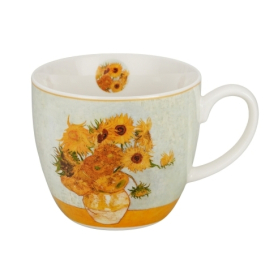 Kubek 460ml w koszyczku SUNFLOWERS - V.van Gogh