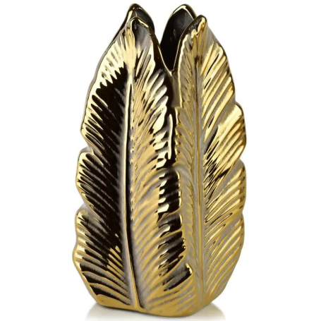 Wazon liść 13x31cm YARINE GOLD HTTU7456