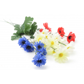 Kwiaty polne chaber, rumianek i mak